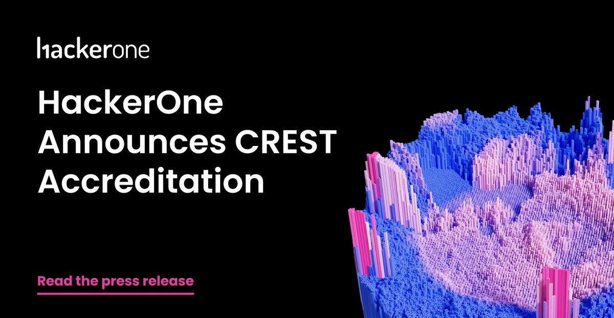 HackerOne Pentest is now accredited by @CRESTadvocate! Accreditation confirms we meet the strict ethical and legal standards of CREST-approved security vendors. Read more about the benefits here: bit.ly/3UH8pLq