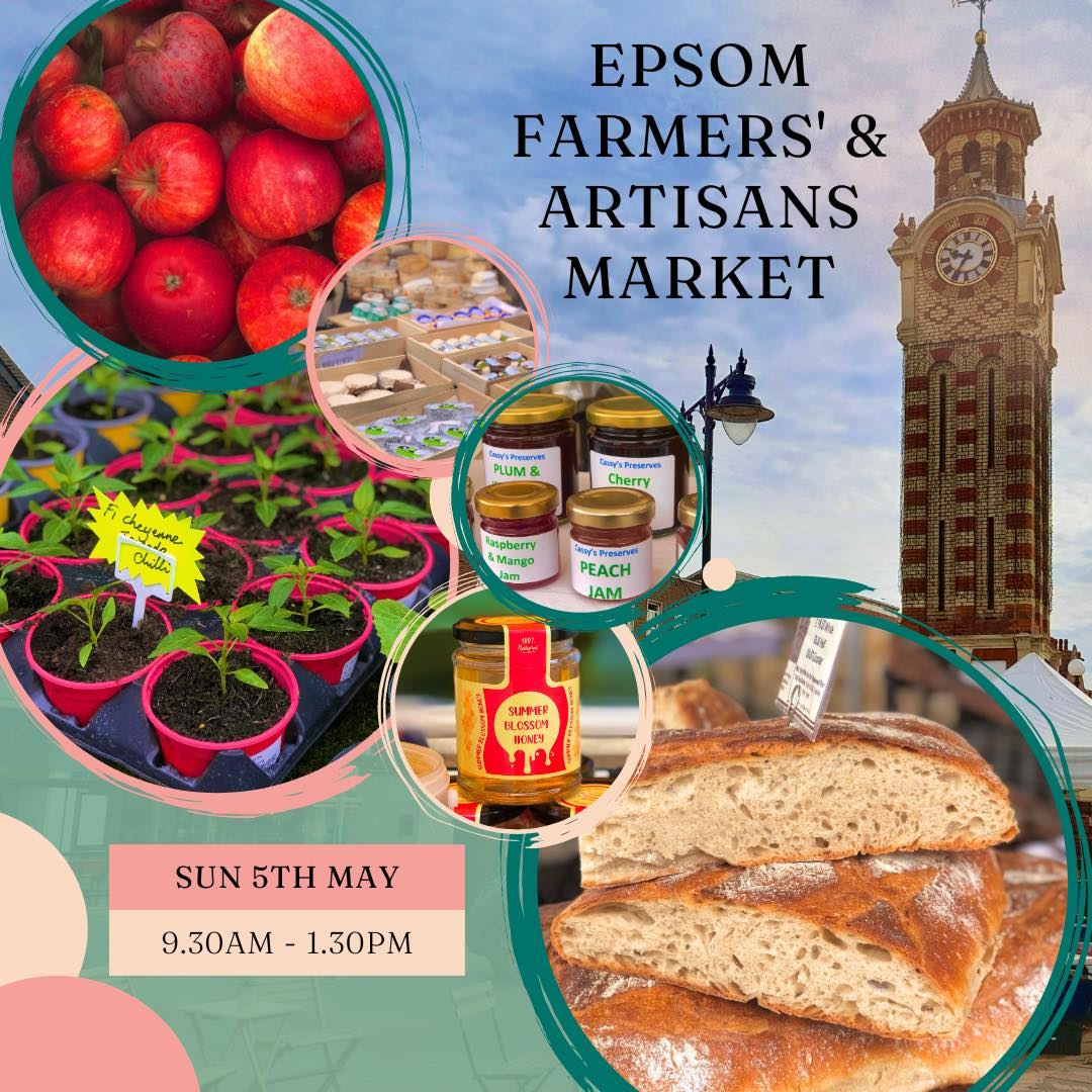 Monthly Farmers AND Artisan Market in Epsom @surreymarkets #loveyourmarket THIS SUNDAY #EpsomFarmersMarket ow.ly/BPWv30sC405