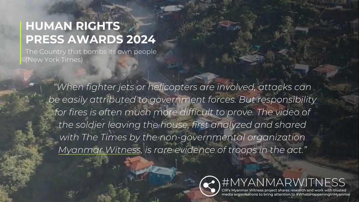 🏆Human Rights Press Award 2024 The Country that bombs its own people (New York Times / Hayley Willis and Weiyi Cai) The New York Times' beautifully produced multimedia article won an honorable mention in the Human Rights Press Awards 2024. It was supported by extensive…