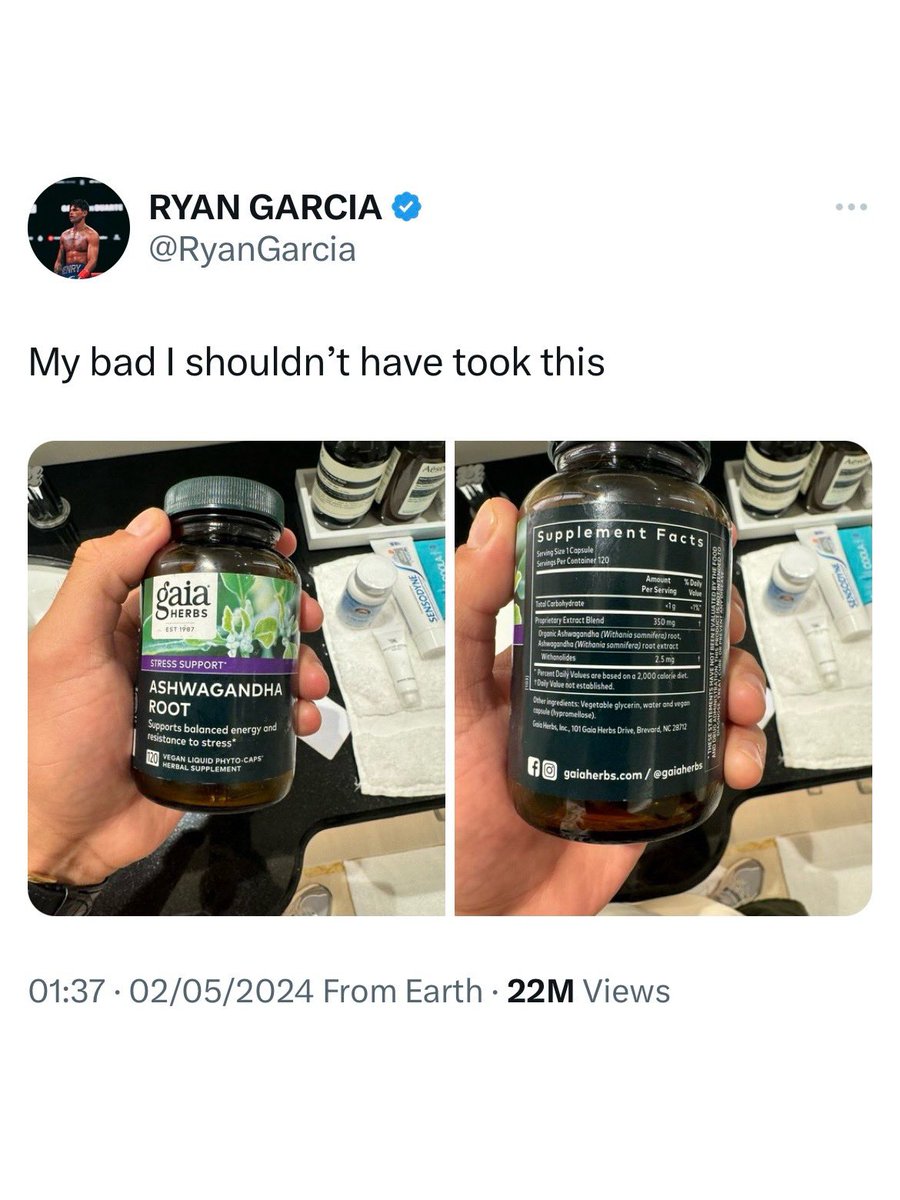 The manufacturers of the Ashwagandha Root supplement which Ryan Garcia appeared to suggest could be responsible for his positive drugs tests have now insisted their product does not contain ostarine…