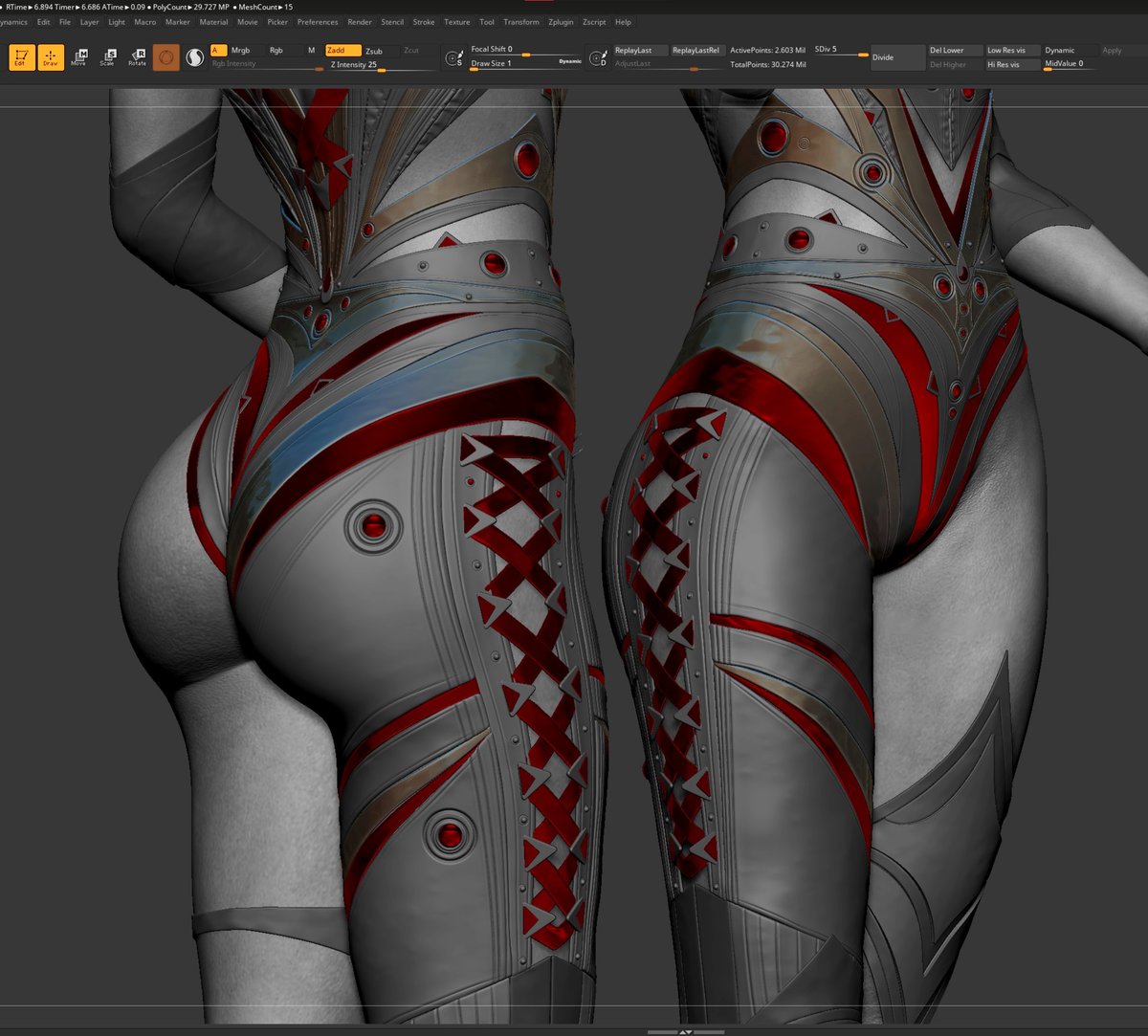 Always fun to work on the pant part 🩸

Zbrush Sculpt / Work in progress