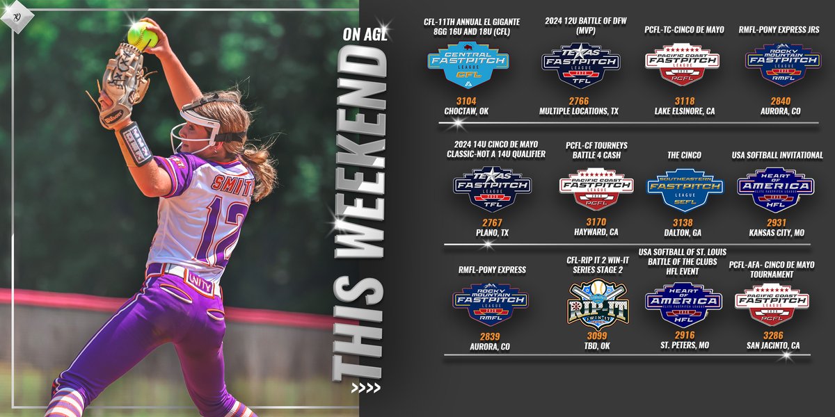 🥎Playing in an @thealliancefp event this weekend?🥎 Make sure to check for your event ID to make yourself eligible for tournament leaderboards and All-Tournament recognition👇 All leaderboards & events: athletesgolive.com/athletesgolive…