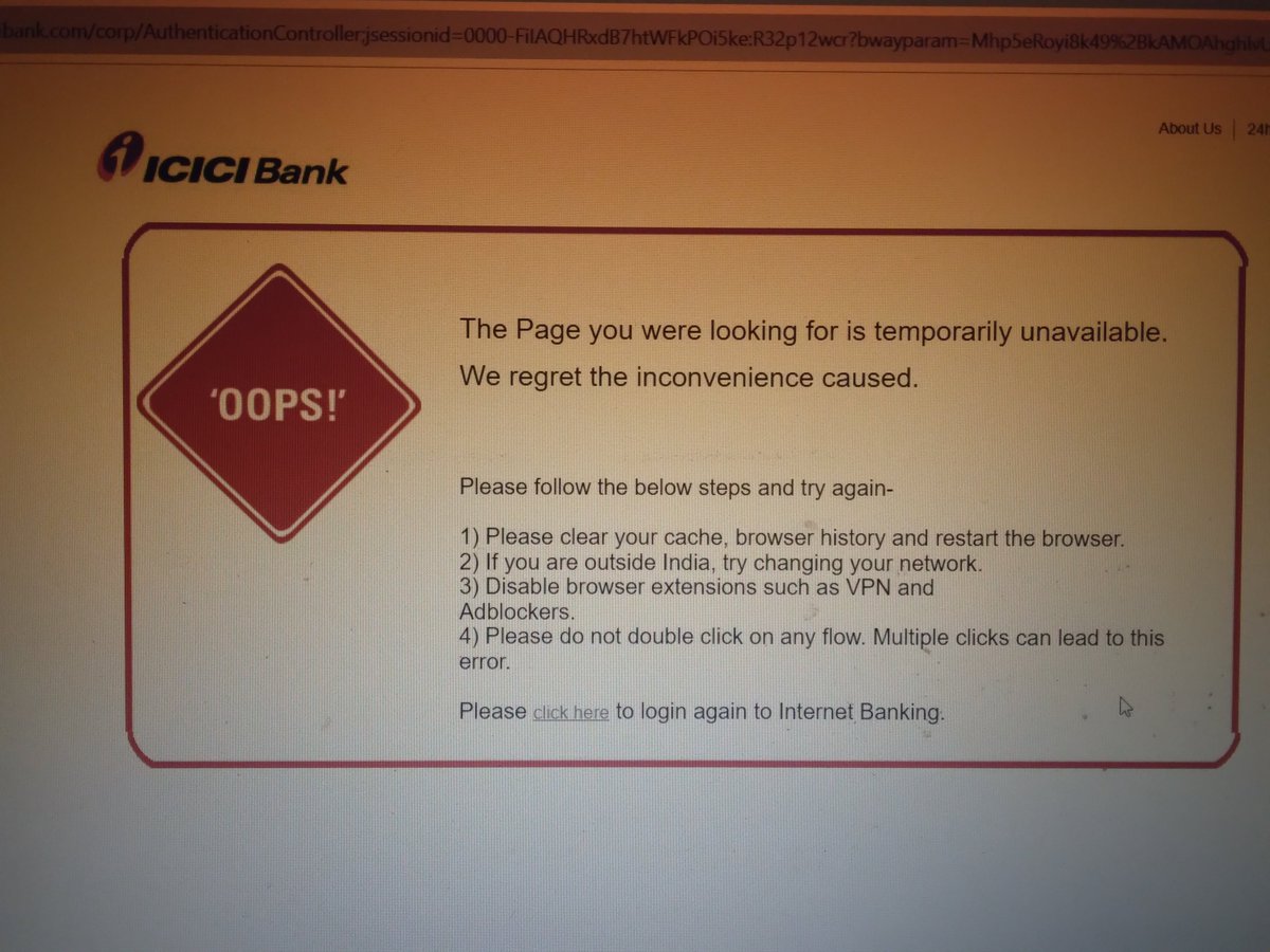 @ICICIBank looks like next in the line for RBI's action on technological ground. Horrible netbanking experience.