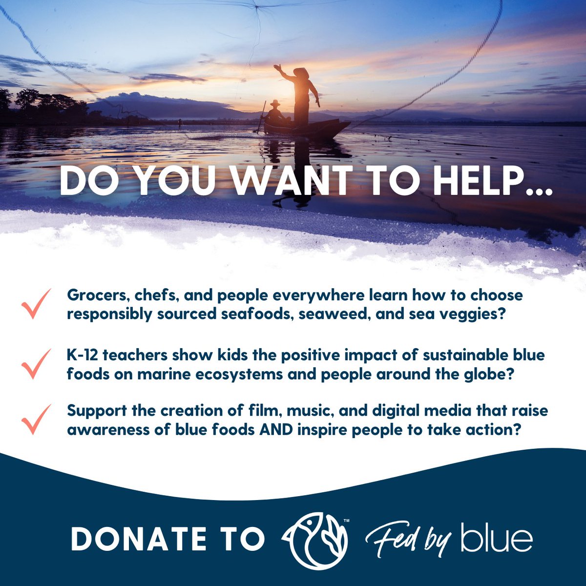 As a science-led education campaign, our team works to inspire ocean lovers, activists, early adopters, foodies, and consumers with the knowledge and materials to help participate in creating a responsible #bluefood system. Join our mission by donating ➡️ bit.ly/4bjBuSs