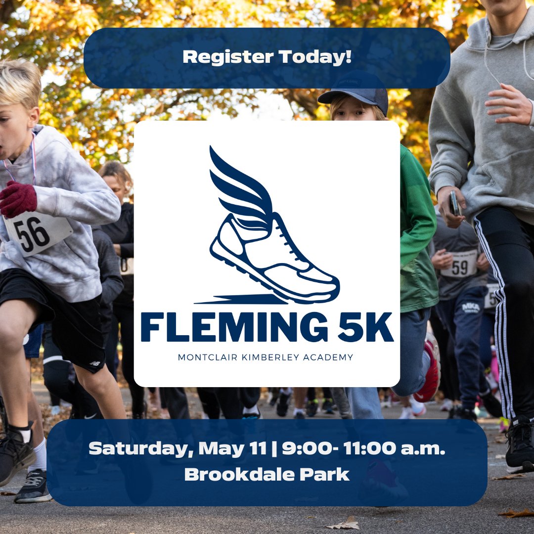 Join the MKA community for this year's Fleming 5K on Saturday, May 11, at Brookdale Park, from 9:00 -11:00 a.m! Learn more & register online here: ow.ly/8XZT50RvOsN Same-day registration also available!