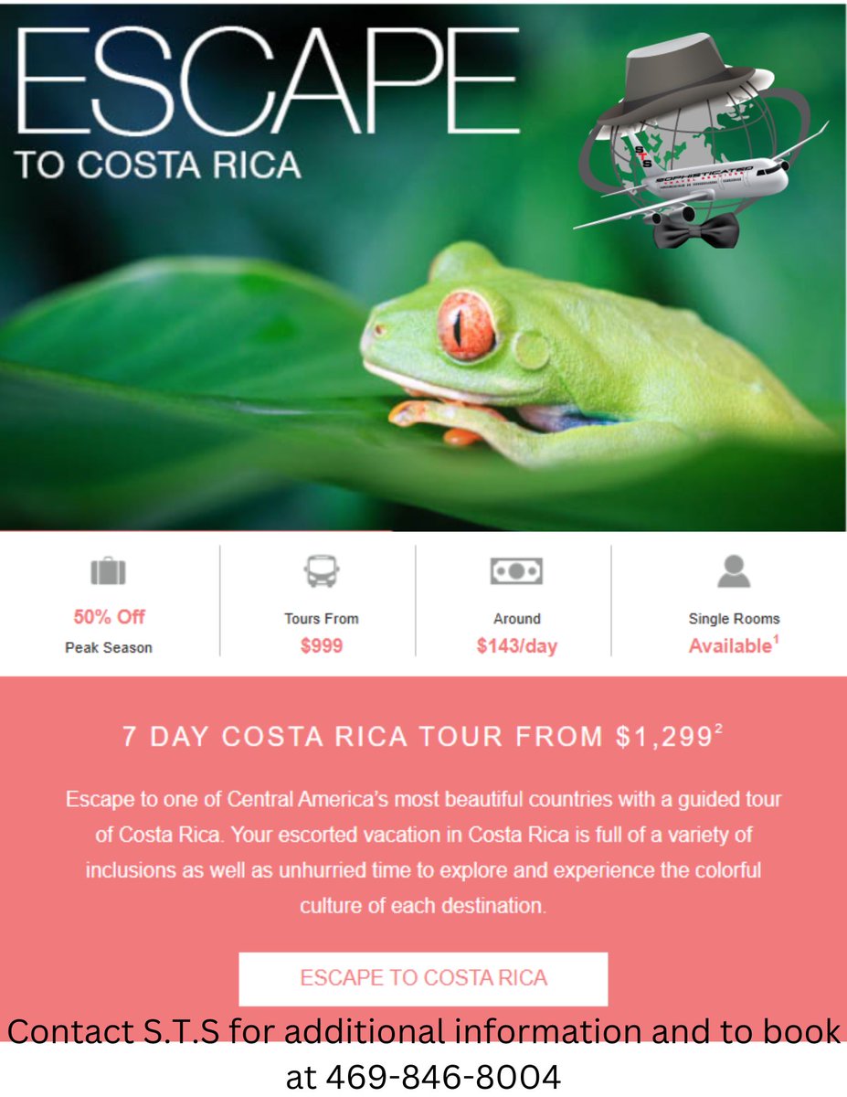 Escape to Costa Rica.
#stsgrouptravel #escape #costarica #travel #love #vacation #centroamerica #beautiful #paradise #destination