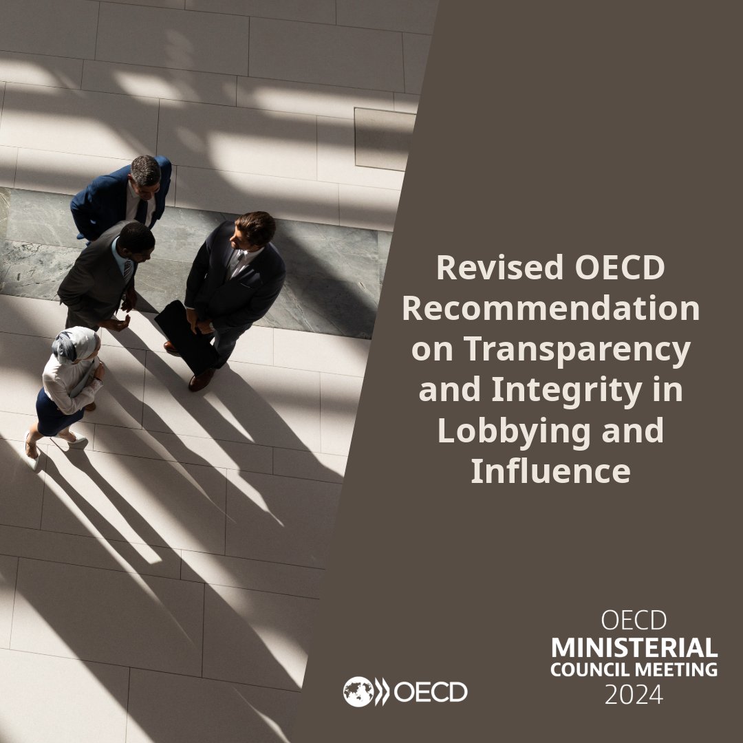 📢#Lobbying and other forms of #influence are part of policy-making processes, but often open to abuse.

From the #OECDMinisterial, Revised OECD Recommendation on Lobbying and Influence updates principles to help governments limit risks from #ForeignInfluence including:⤵️[Thread]