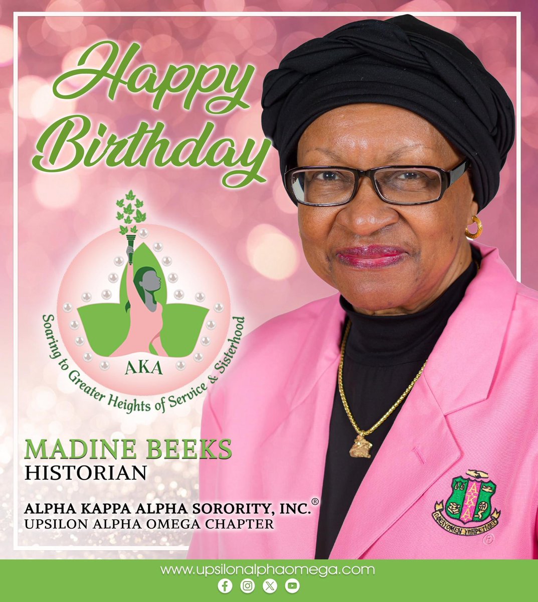 Help us wish our Historian, Madine Beeks, a Happy Birthday!

#ElevateUAO #AKA1908 #SoaringWithAKA