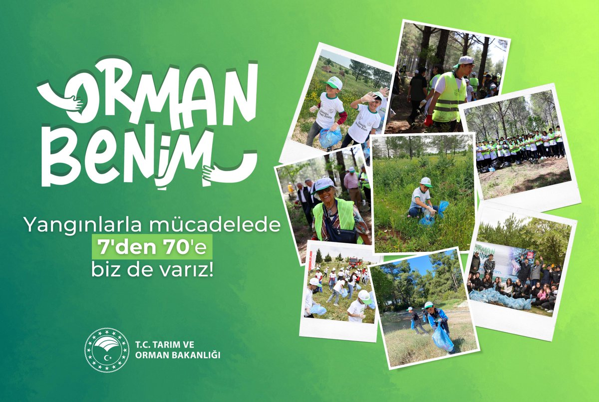 📍81 ildeki vatandaşlarımızın yoğun katılımıyla #OrmanBenim kampanyası gerçekleşti. 🌳 Orman yangınlarına karşı attığımız bu adımla #YeşilVatan'a hep birlikte sahip çıkmaya devam edeceğiz. 💻 tarimorman.gov.tr/Haber/6277/Bak…