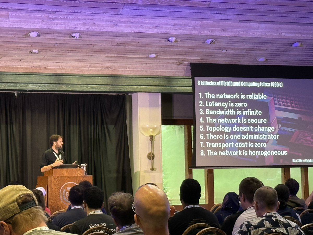 Aaron Hunter (@aaronshunter) on Twitter photo Day 2 keynote with @nicksilkey talking about 8 Fallacies of Distributed Computing (circa 1990s)
#DevOpsDaysAustin <a href="/DoDAustin/">DevOpsDays Austin</a> Day 2 keynote with @nicksilkey talking about 8 Fallacies of Distributed Computing (circa 1990s)
#DevOpsDaysAustin <a href="/DoDAustin/">DevOpsDays Austin</a>