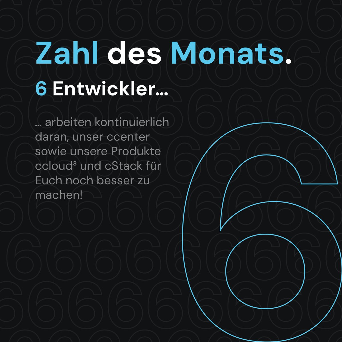 Auch nach dem Launch neuer Produkte arbeiten unsere Entwickler kontinuierlich weiter an deren Verbesserung! Im Falle des ccenters, der ccloud³ und unseres brandneuen cStacks sind es gleich 6️⃣ passionierte Entwickler, die unermüdlich weiter optimieren 💪🏼 #centron #doitright #cloud