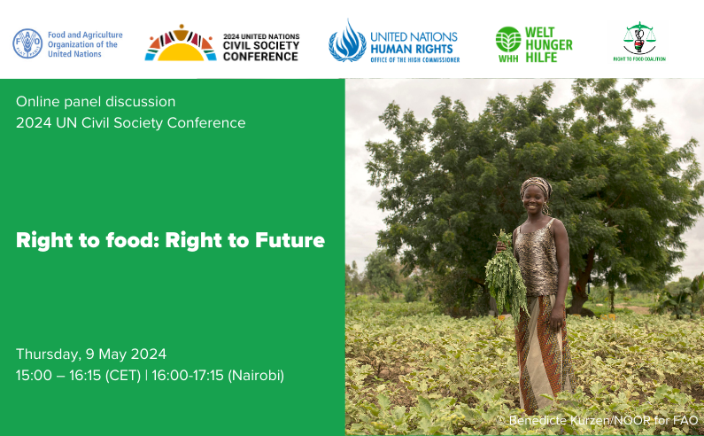 Join the online panel discussion at #UNCSC on the critical importance of the right to food for future generations. We explore pathways to achieve it through youth representatives' perspective – organised by @FAO, @FoodCoalitionKE, @UNHumanRights & WHH. ✏️ fao.zoom.us/webinar/regist…