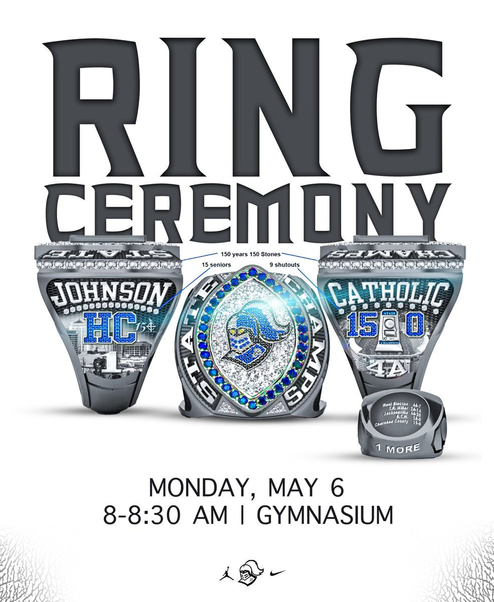 Montgomery Catholic Football State Championship Ring Ceremony. May 6th 8:00am (Pice Arena) #builtbycatholic #BeTheStandard