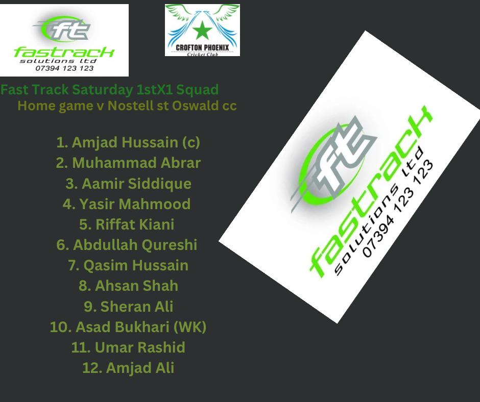 1st X1 for tomorrow s game