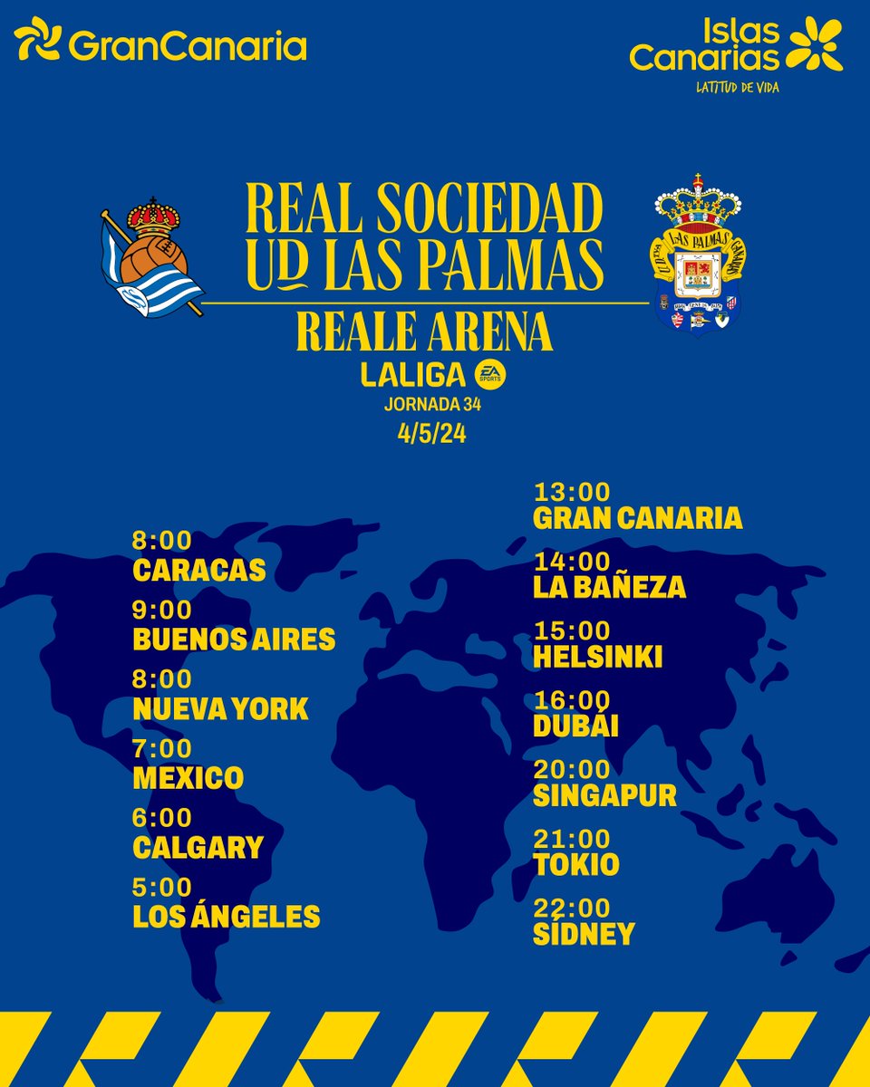 ⏳ ¡Cuenta atrás para el #RealSociedadLasPalmas!

🌍 ¿Desde dónde seguirás el partido?

#LaUniónHaceLasPalmas 💛💙 #LaUniónDePorVida