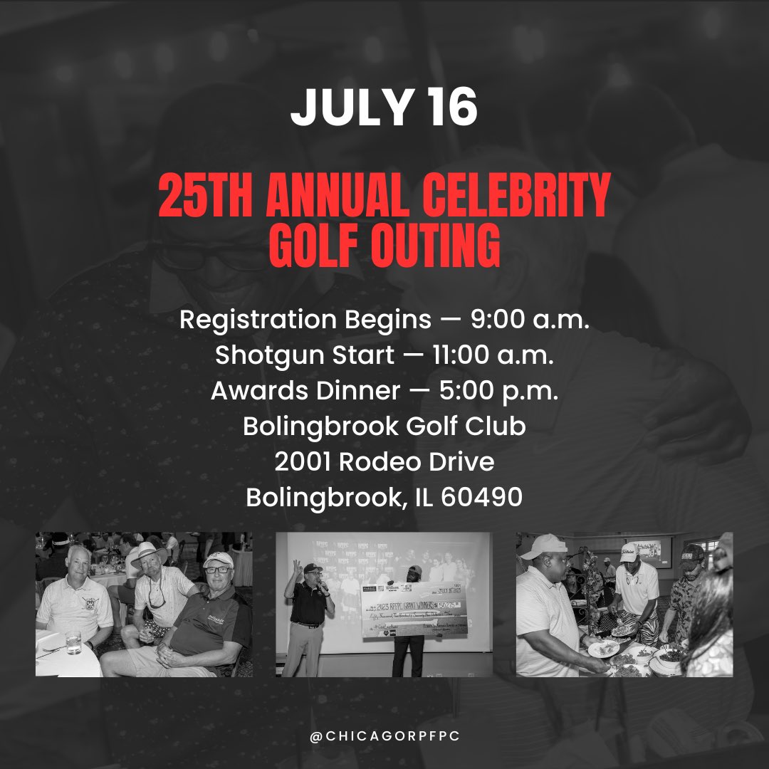 Grab a few friends and warm up that golf swing because we are right around the corner from one of the biggest RPFPC events of the year! ⛳️

July 15th - VIP &amp; After Party
July 16th - Shotgun Start followed by our annual awards ceremony for our famous grants and scholarships