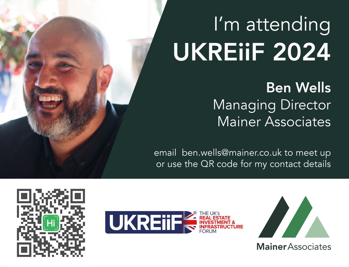 We're attending @UKREiiF 2024!

3 weeks to go until Leeds' premier built environment event, & we're looking forward to catching up with old/new contacts.

If you'd like to connect with Ben, use the QR code below to get contact details, and downloads.
#UKREiiF #Builtenvironment