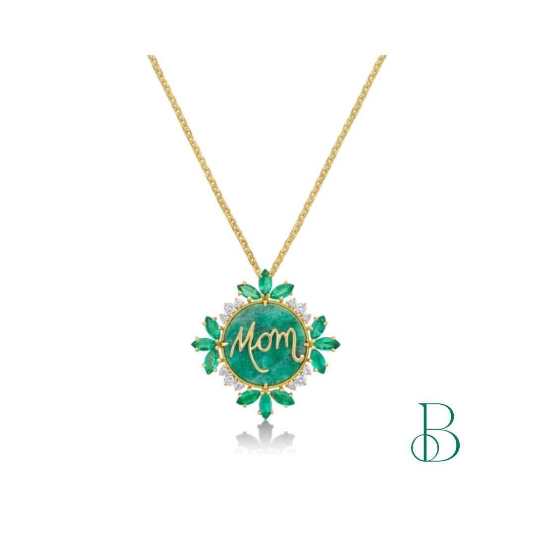 Celebrate the queen of your heart with our Mom Vetrata Necklace, where the elegance of emeralds and the sparkle of diamonds unite in a tribute to motherhood. 

A gift as precious as her love. 💚✨ 

#LoveYouMom #BelmontSparkle #BelmontEmeralds #EmeraldJewelry #MothersDayGift