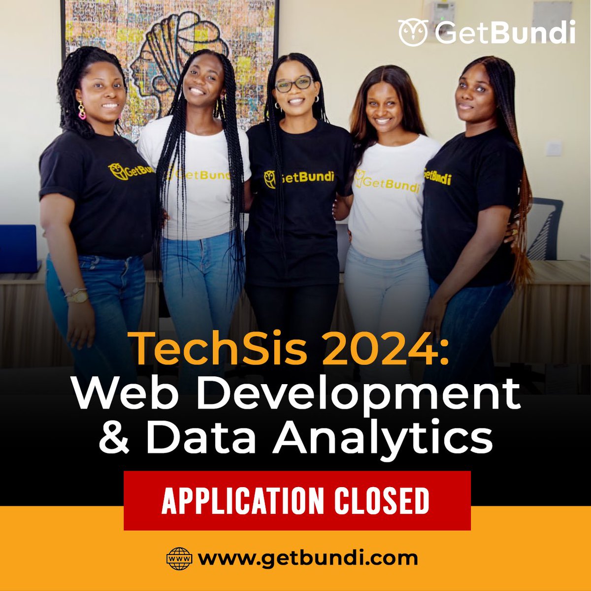 We are thrilled to announce that over 10,000 women from diverse academic backgrounds have applied for TechSis2024 cohort. While we can’t accept every applicant, we want to assure you that our dedicated team is committed to giving each one a fair chance. #Techsis #GetBundi #Tech