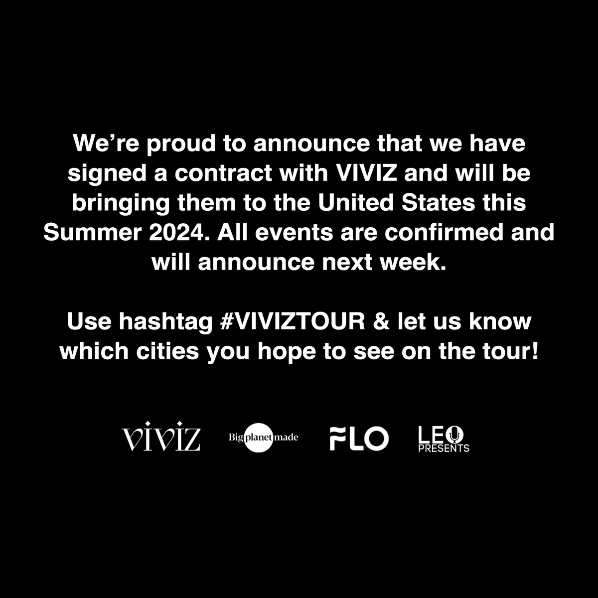 See you this summer. @VIVIZ_official x @LeoPresents #VIVIZTOUR #VIVIZ