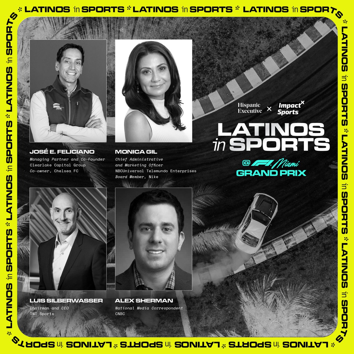 The 3 Honorees at the Latinos in Sports F1 Event TONIGHT: latinosinsports.com/latinos-in-spo… #LatinosInSports #MiamiGP