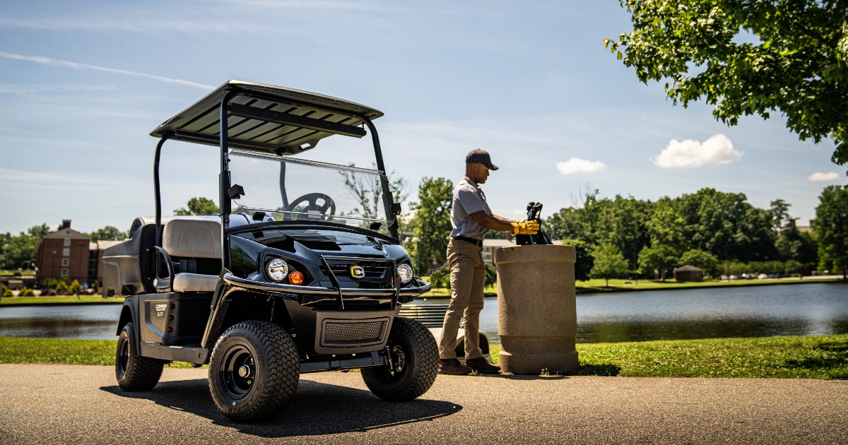 No matter the task, your Hauler is always down for the ride. #Cushman #NeverBeOutworked