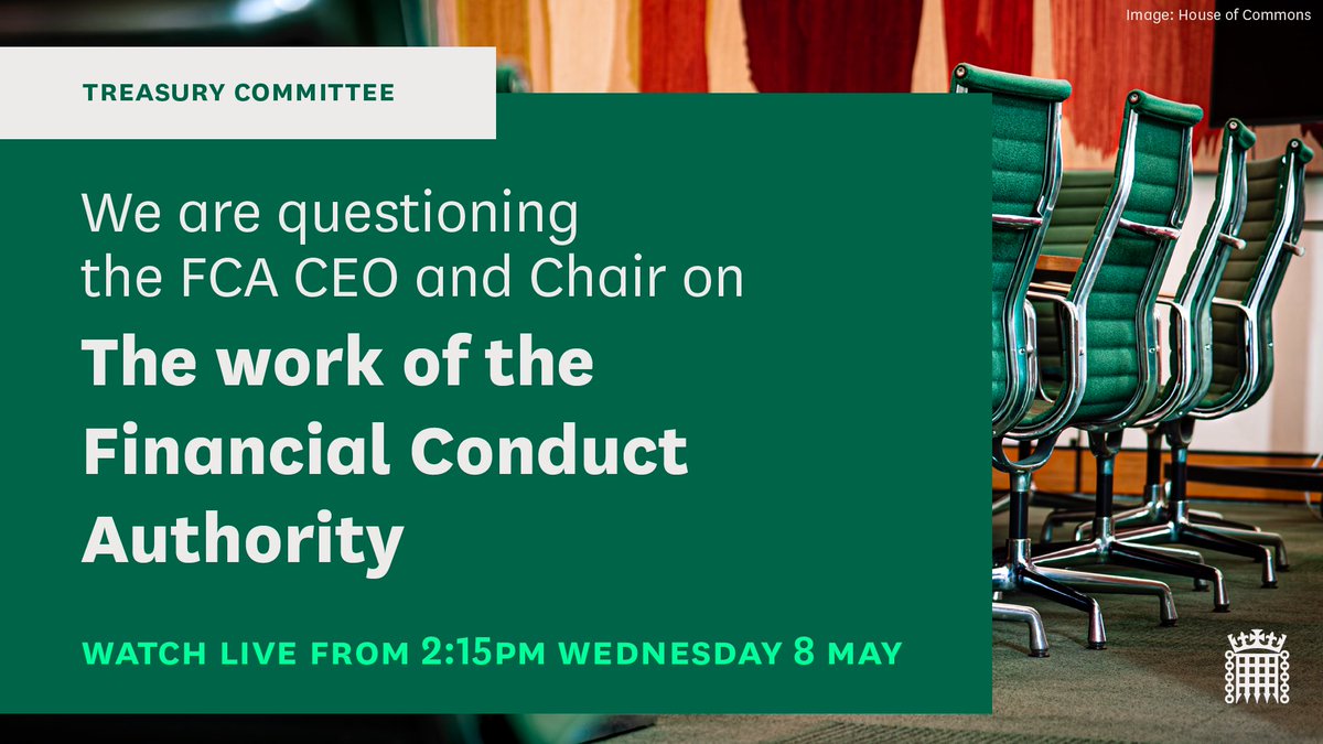 On Wednesday, we’ll be scrutinising the work of @TheFCA The session comes amid a lively public debate on the regulator’s proposals potentially to publicise enforcement investigations while they are still under way. 🔎 Learn more 👉 committees.parliament.uk/event/21537/fo…