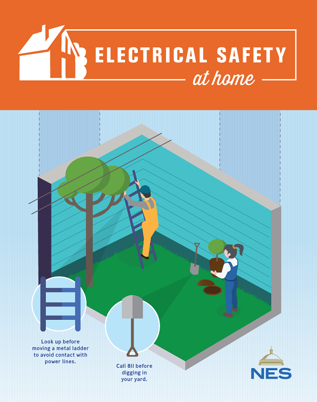Our top priority at NES is safe and reliable energy, so we are thrilled to celebrate National Electrical Safety Month! All May and every day, you should be practicing electrical safety at home. Visit bit.ly/4bb5pwd for more safety tips!