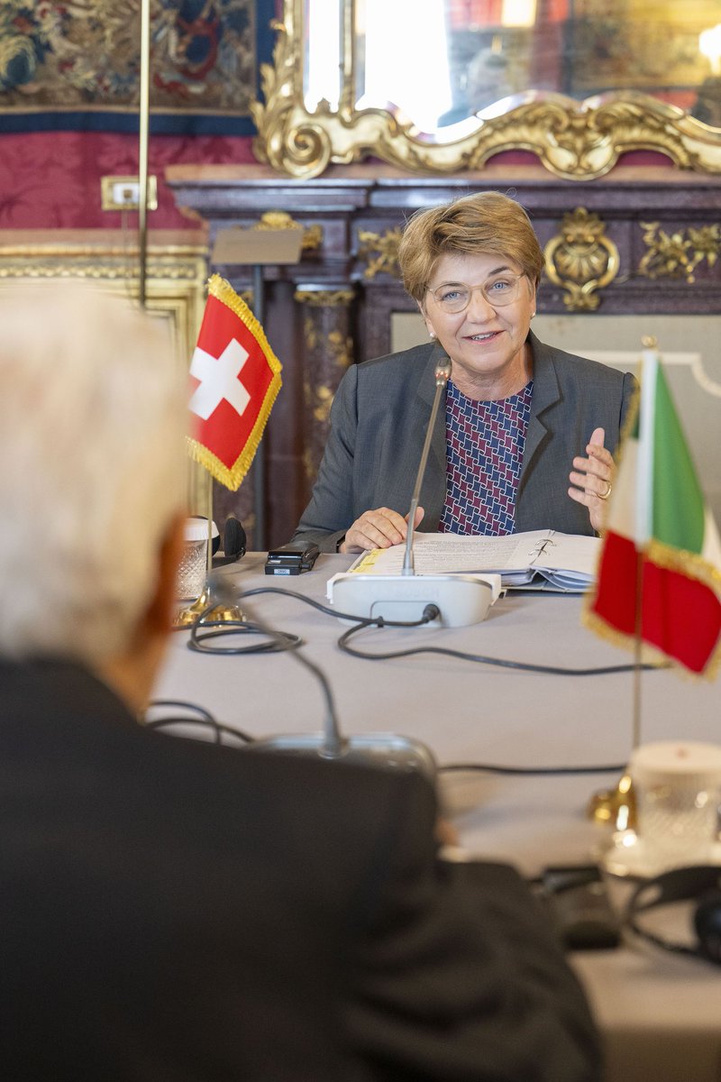 #Italia e Svizzera sono legate da un confine comune, da eccellenti rapporti bilaterali e da un partenariato economico forte. Con il presidente Mattarella @Quirinale ho parlato dei rapporti Svizzera-UE e del #UAPeaceSummit.