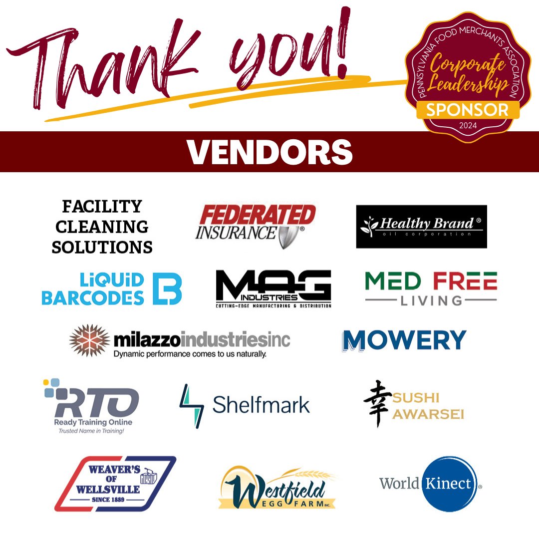 We are so excited to welcome our vendors for the 2024 annual conference! Vendors will be set up throughout the first day of the conference, but their time to shine is during our cocktail reception and after-drinks and networking. 

#PAFoodMerchants #ThankYou