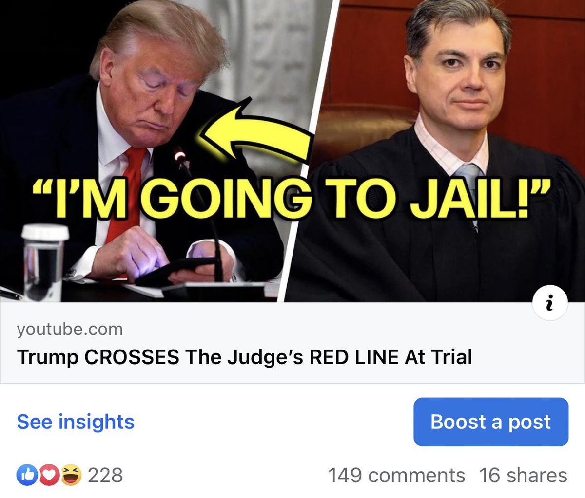 BREAKING VIDEO:🚨🚨🚨 Donald Trump just crossed Judge Merchan’s red line at trial! This won’t end well for him… Watch it here: youtu.be/ZXOlz7g4DmA?si… Please hit the ❤️ and pass this on if you think that Judge Merchan MUST lock him up!