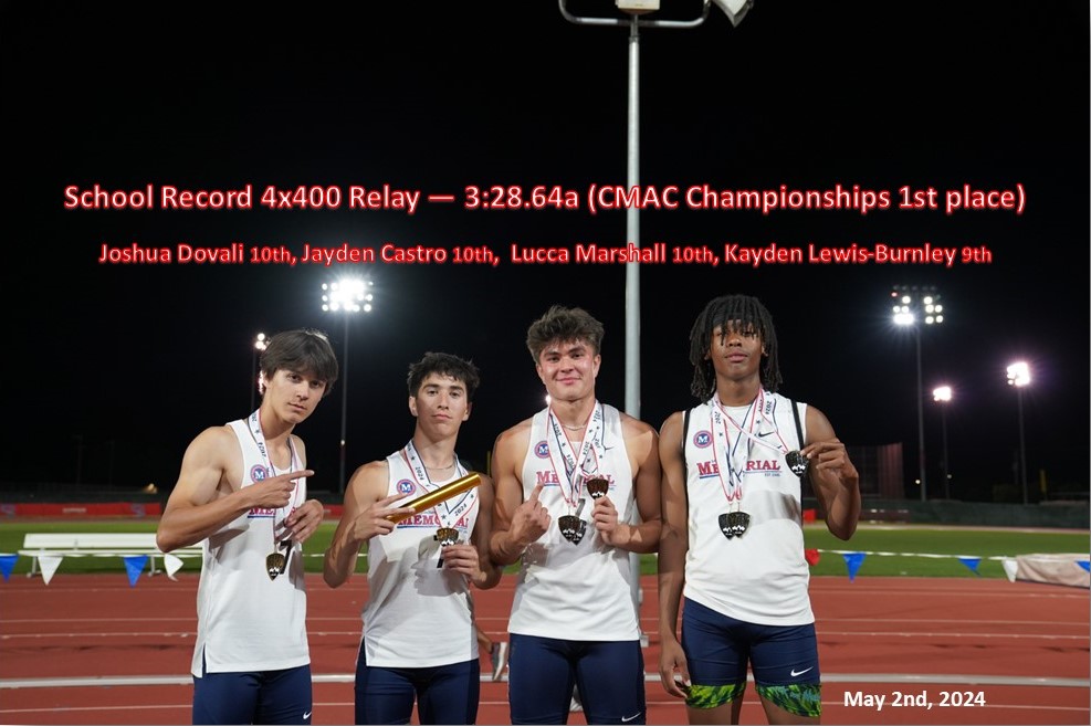 sjmtandf's tweet photo. The young boys of SJM break the school record in the 4x400 relay at the CMAC Championships while bringing home the gold in the event! https://t.co/JjQfjwzOjP