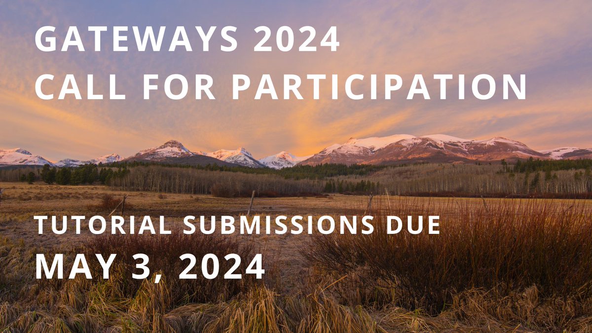Today is the last day to submit your tutorial proposal for #Gateways2024! Submit by EOD May 3, 2024. Learn more at buff.ly/3UfPo2w