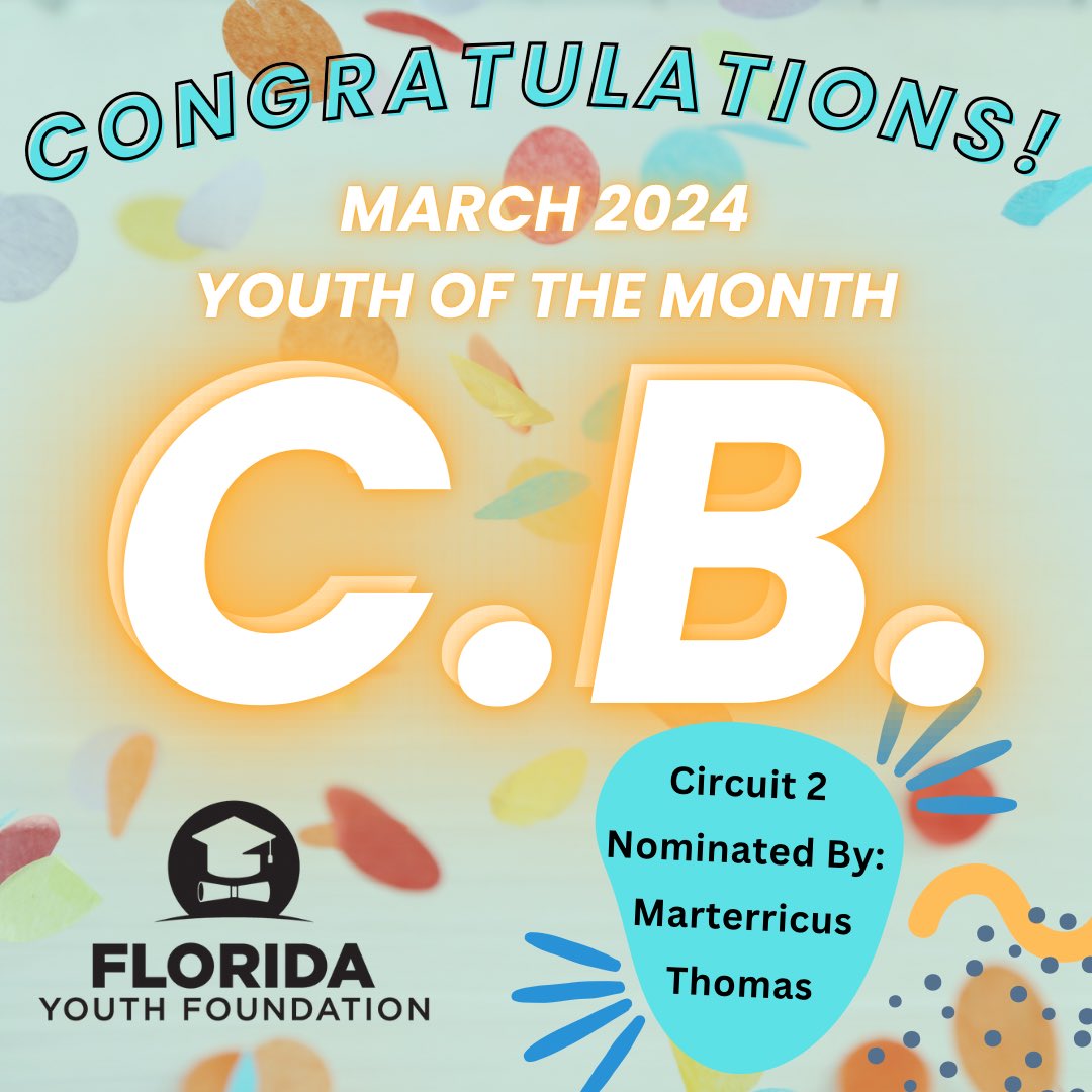 🎉Congratulations to the March 2024 Youth of the Month, Youth C. B.❗️We are thrilled to continue honoring youth success each month. Remember to nominate deserving youth by clicking the ➡️Link in our Bio⬅️ 
#juvenilejustice #YOTM