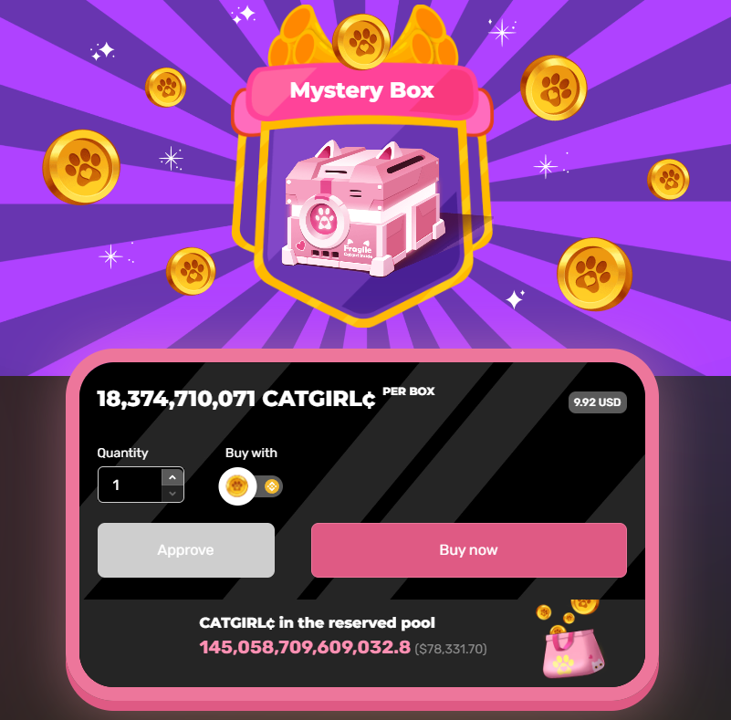 🎉 1 Week Post Season 3 Drop Update🎉

The momentum continues to build for Season 3 Catgirl! Check out the latest stats:

📦 Over 12,000 boxes have been opened!
🌟 Two Pawsome (Darli) Catgirls have been born!
🔥 A whopping 10 Trillion CATGIRL¢ have been burnt!
💰 The reserve pool…