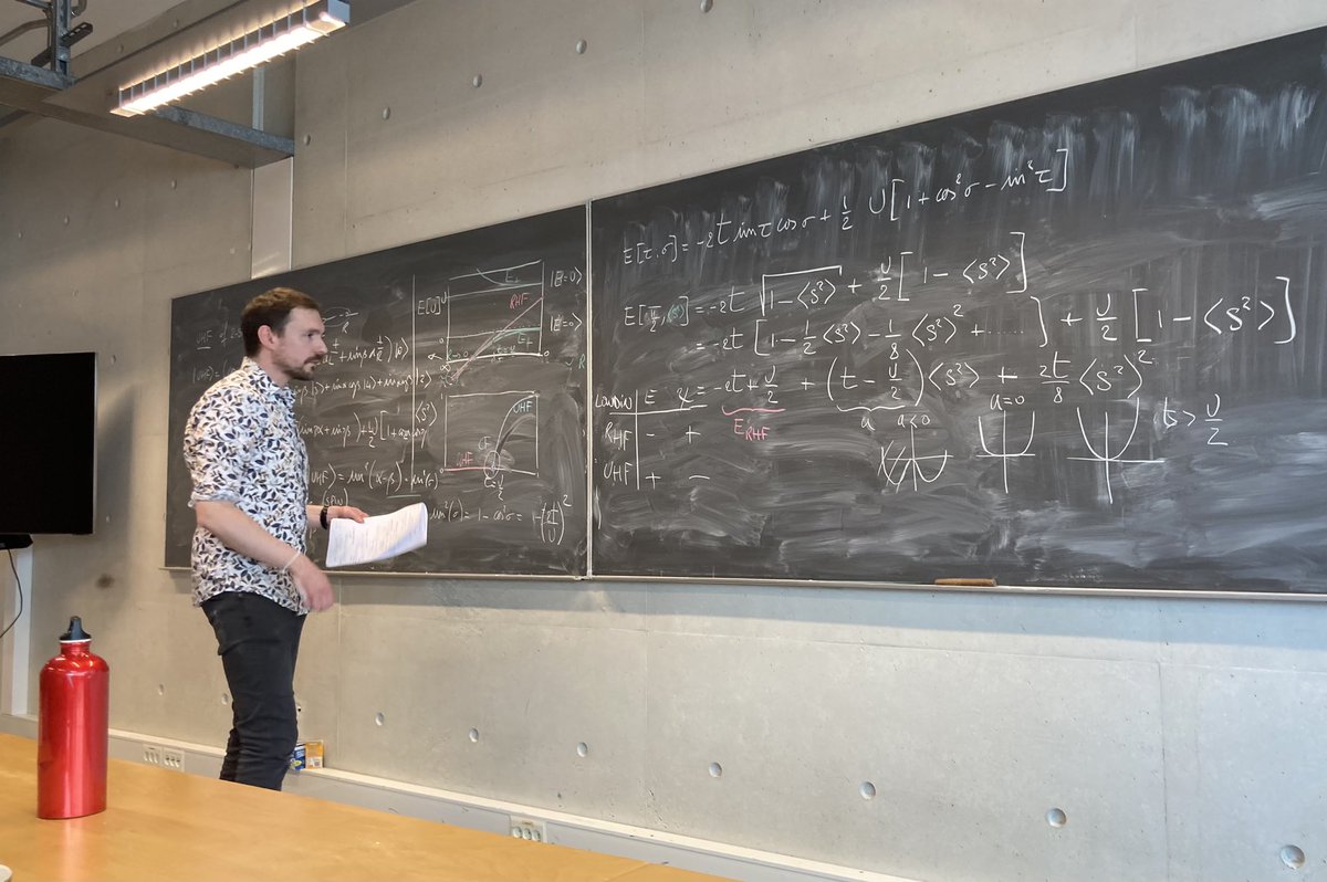 We have been lucky to have @cortogantese at NTNU all week! In addition to lots of good discussions, he was kind enough to give us some lectures on spin-symmetry breaking and the generator coordinate method🌟 Great fun, in other words🥳 #compchem