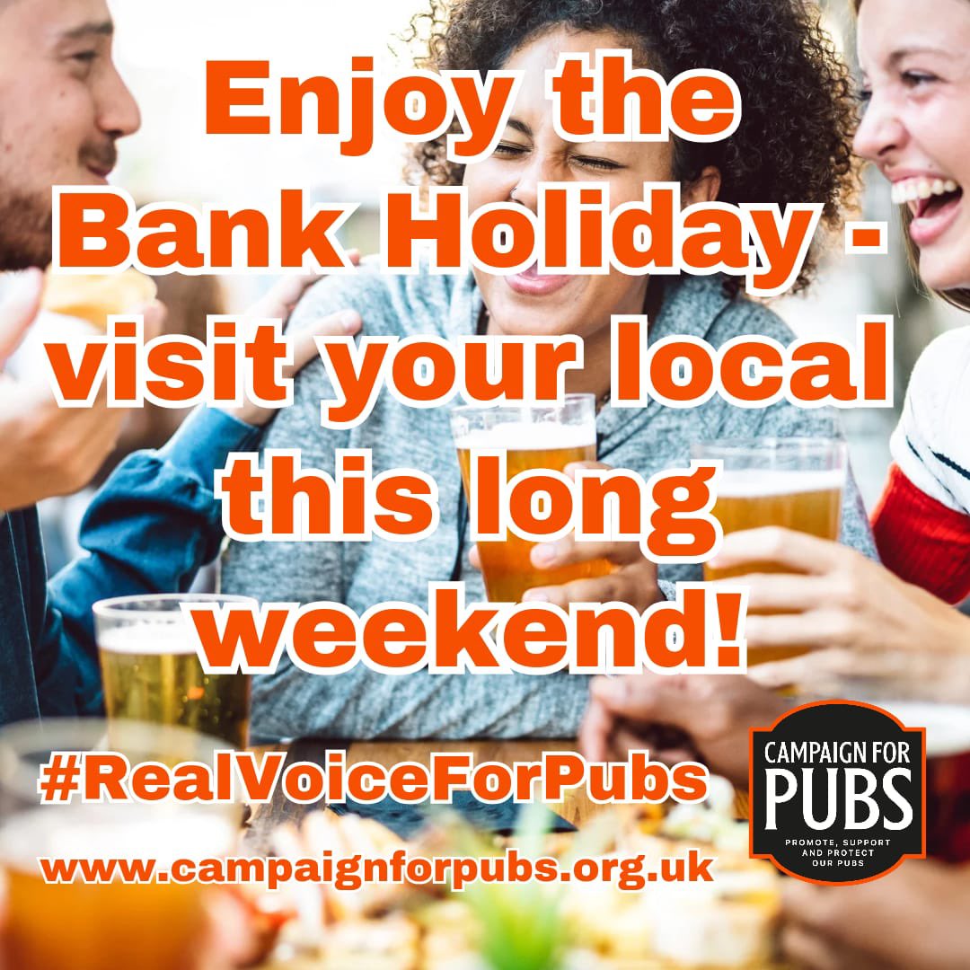 It’s #BankHoliday weekend! 

Get out and support #pubs this weekend! (Whatever the weather..!) ☀️⛅️🌧️ 🌈🌦️😄

#GettothePub! 🍻🍷🥤🍸☕️🍽️

#SupportOurPubs #SupportPubs #BackOurBrewers #ukpubs