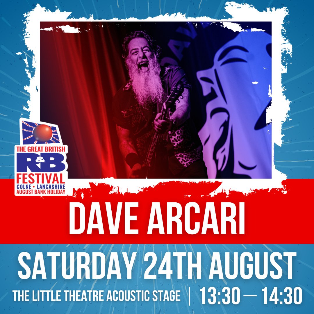 💥 ARTIST ANNOUNCEMENT... @DaveArcari! 💥 We are delighted to announce that the fantastic Dave Arcari will be performing on The Little Theatre Acoustic Stage on Saturday 24th August. Get your tickets today 👇 bluesfestival.co.uk/tickets/