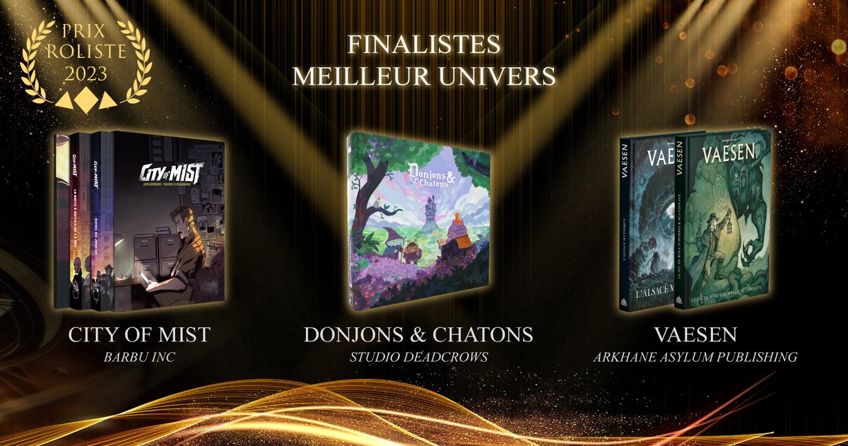 Donjons et Chatons est parmi les finalistes aux @prixroliste pour le meilleur univers ! Merci à Trickytophe, John Grümph et les Deadcrows💜