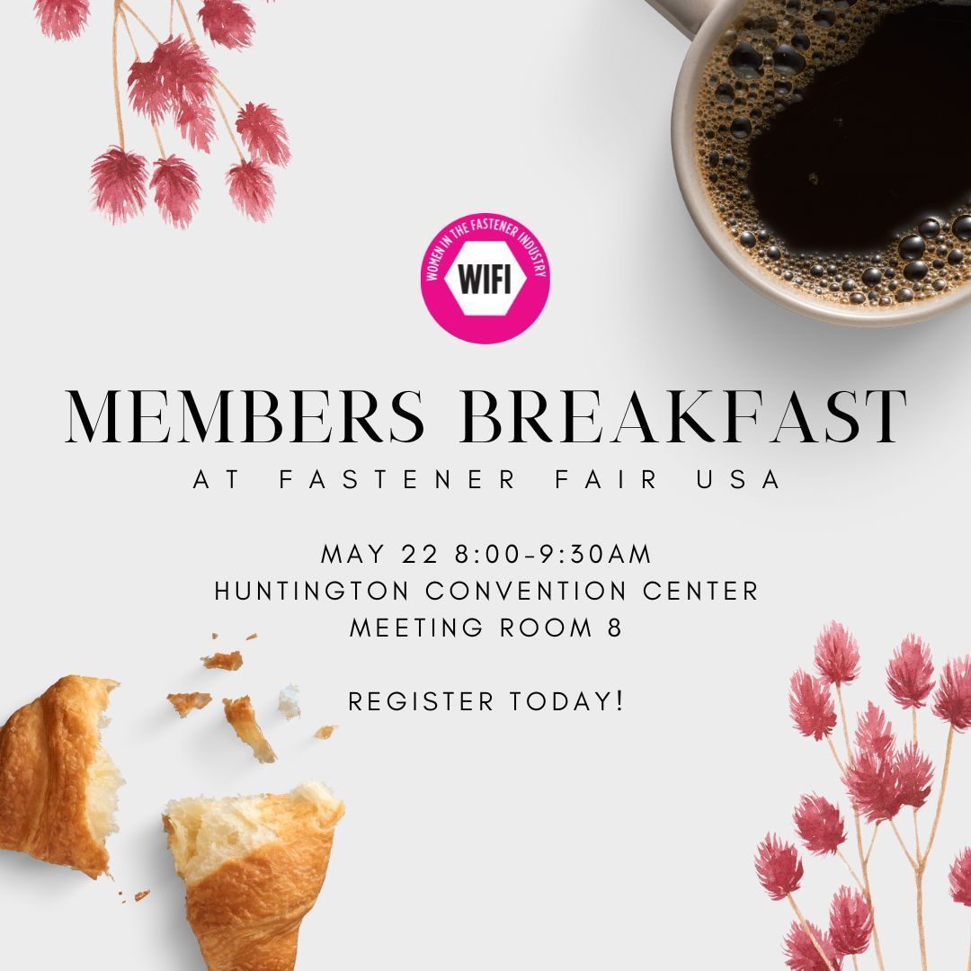Join us for an exclusive Members Breakfast at Fastener Fair USA! This is a fantastic opportunity to connect and share insights. Enjoy a delicious breakfast while networking with peers and leading voices in the fastener industry.

Register now: buff.ly/4bgLFHr