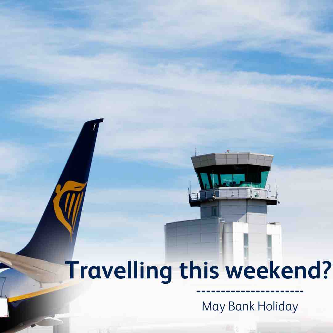 If you’re flying this May Bank Holiday, please prep for security as normal and follow the usual guidelines ✅ 💧Prepare to remove liquids & electrical items from your bag. 🧥Remember to empty your pockets and pop the items into your bag. For more info 👉 bit.ly/3VGmt8C