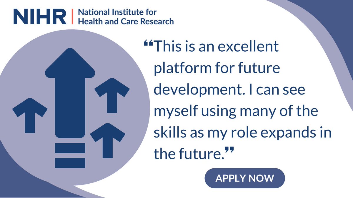 The current stream of the #FutureFocusedLeadershipProgramme looks to develop #Health and #SocialCare research leaders.  Over the 12 month researchers will participate in workshops, webinars and online modules to enhance leadership skills. Apply: nihr.ac.uk/explore-nihr/a…