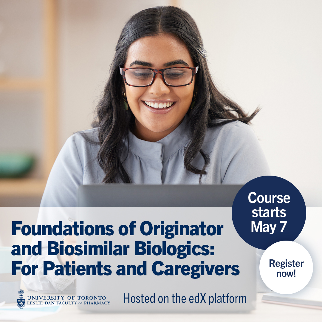 With over 1500 learners from 80 countries, including healthcare professionals and patients, join our upcoming #biosimilars course on May 7 to gain valuable insights into biosimilar biologic medications. 💊 @OntarioHealthOH Register today! ➡️ ow.ly/t5Hk50RvOU5 🥼