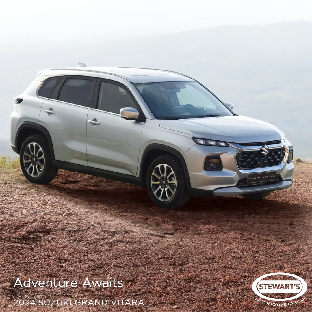 Explore rugged terrain or cruise through city streets with the 2024 Suzuki Grand Vitara! Spacious, stylish, and ready for any journey. 

#Suzuki #GrandVitara #AdventureTime

#SuzukiJamaica
#StewartsAutomotiveGroup