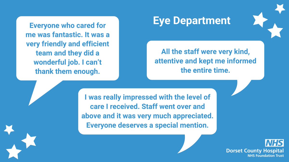 Today's #FeedbackFriday spotlight is on our Eye Department. Well done to this team for going over and above for our patients. 😀 #TeamDCH