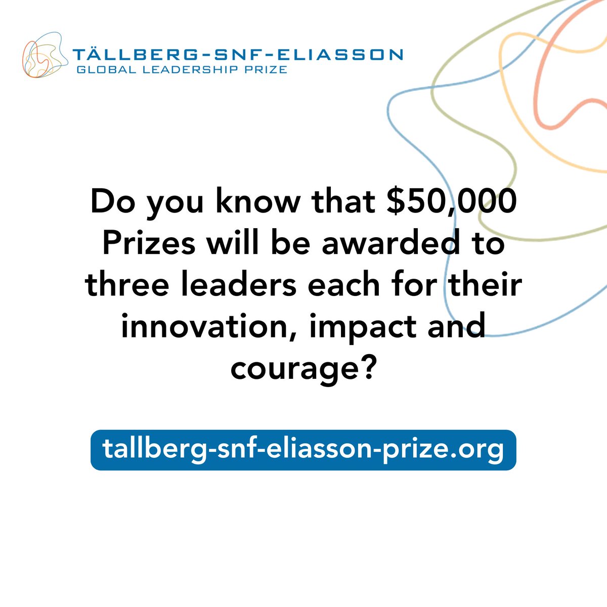 In 2024, through the generous support of the Stavros Niarchos Foundation (SNF), we will award three prizes. Each winner will be celebrated by their peers, receive an unrestricted grant of $50,000, and be invited to join the Tällberg network of global leaders.