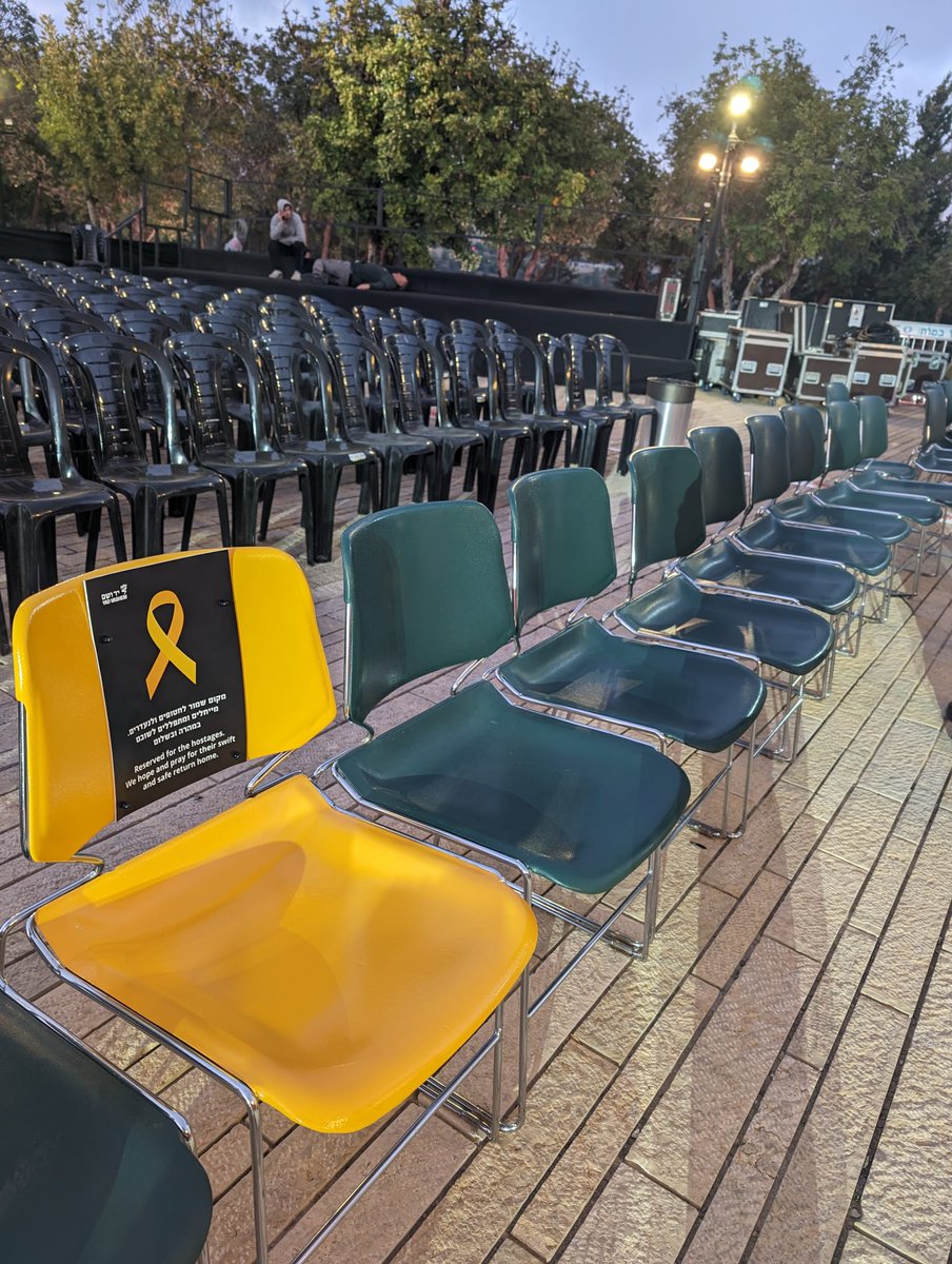 An #EmptyChair will be reserved for the hostages at the State Opening Ceremony of #YomHashoah on Sunday #BringThemHome