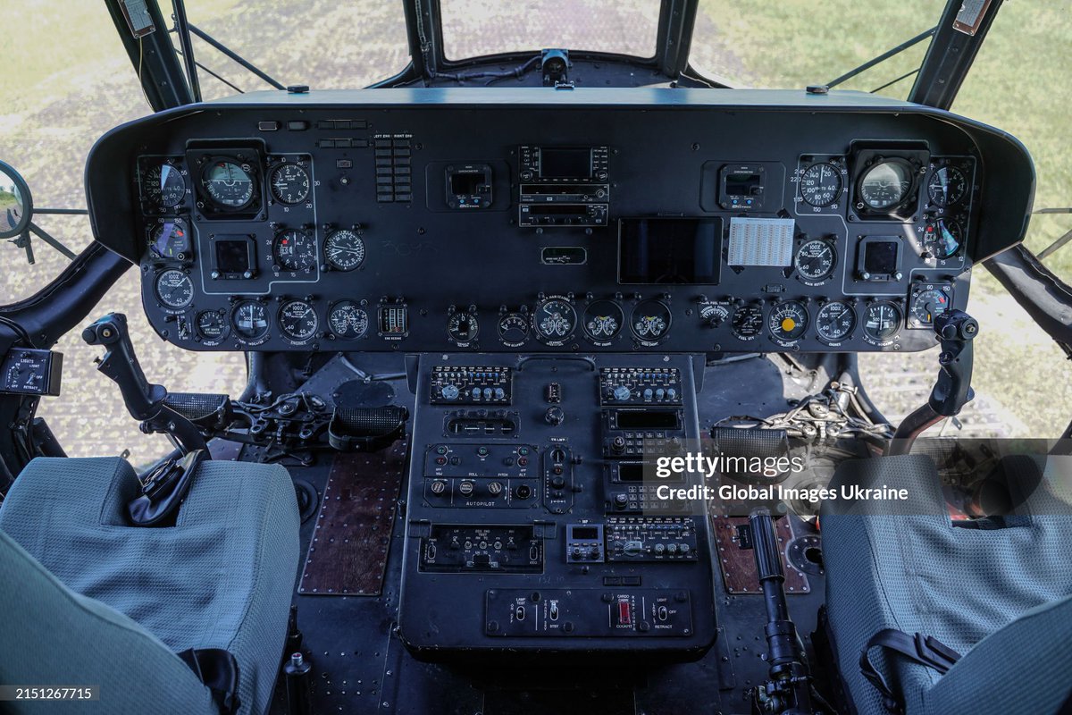 Helicopter pilots of the 16th Separate Army Aviation Brigade and their Mi-17 donated by 🇺🇸 - on April 30, 2024 in unspecified location, Ukraine. (Photo by Yevhenii Vasyliev/Global Images Ukraine via Getty Images)