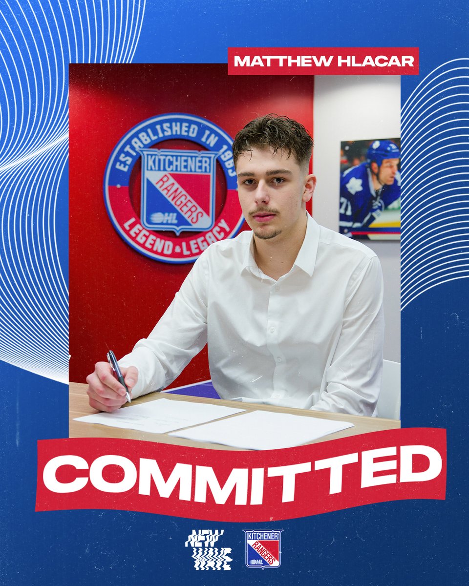 We have another signing to announce! Help us welcome Free Agent Matthew Hlacar to #RTown! 📰 bit.ly/3wbeINY #NewWave | #OHLRangers