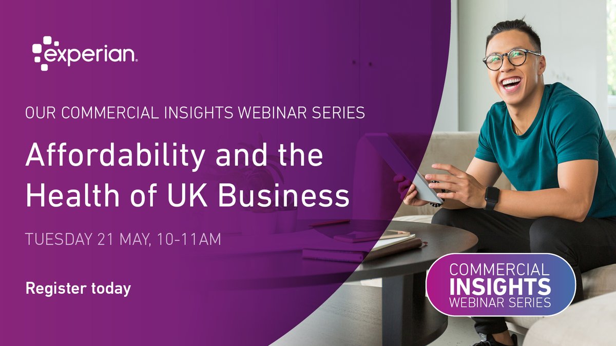 Join John Griffiths, Market Engagement Director, Experian and James Ison, Managing Economist as they share data-backed insights and opportunities on the Affordability and the Health of #UKBusinesses. Register for the webinar here: bit.ly/3UplOqa